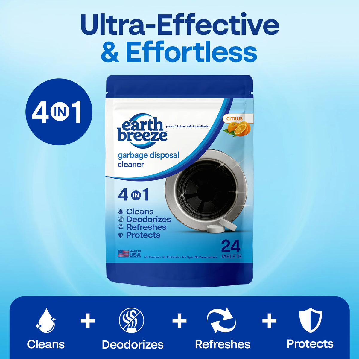 Garbage Disposal Cleaner Tablets - 4 Pack